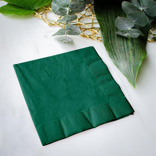 Venuscello® 4000 x Cocktail Serviettes Tissue Paper Napkins 2ply Green Disposable & Recyclable for Wedding, Birthday Party - 23cm x 23cm