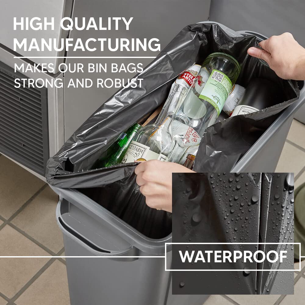 Venuscello® 10 x Bin Liners Rubble Builders Refuse Sacks Black Waste Bin Rubbish Bags for Construction, Bio Hazard & Medical Wastage