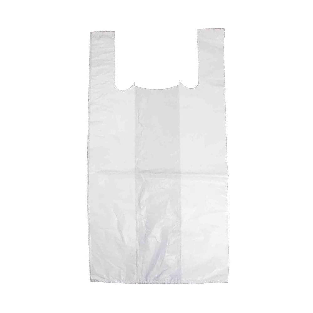 Venuscello® 4000 x Vest Style Carrier Bags White Plastic 8" x 13" x 18" Heavy Duty Carry Bags for Vegetables Fruits Groceries Shopping