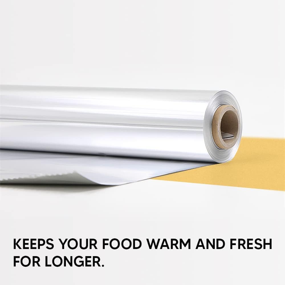 Venuscello® Aluminium Kitchen Foil 300mm x 75m 12" Food Wrap Tin Foil Roll for Keep Food Fresh Long Time