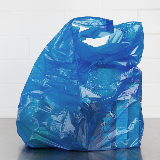 Venuscello® 2000 x Vest Style Carrier Bags Blue Plastic 12" x 18" x 23" 18mu Heavy Duty Carry Bags for Vegetables Fruits Groceries Shopping