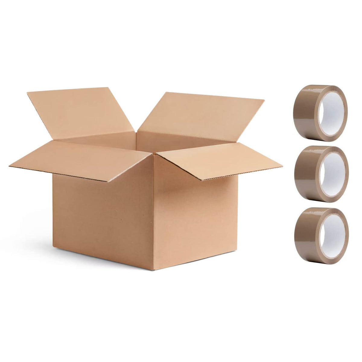 Venuscello® 10 x Cardboard Boxes with Brown Tape 50.8cm x 50.8cm x 50.8cm (20") House Removal Double Wall Storage Carton for Packaging Transportation with Packaging Tape