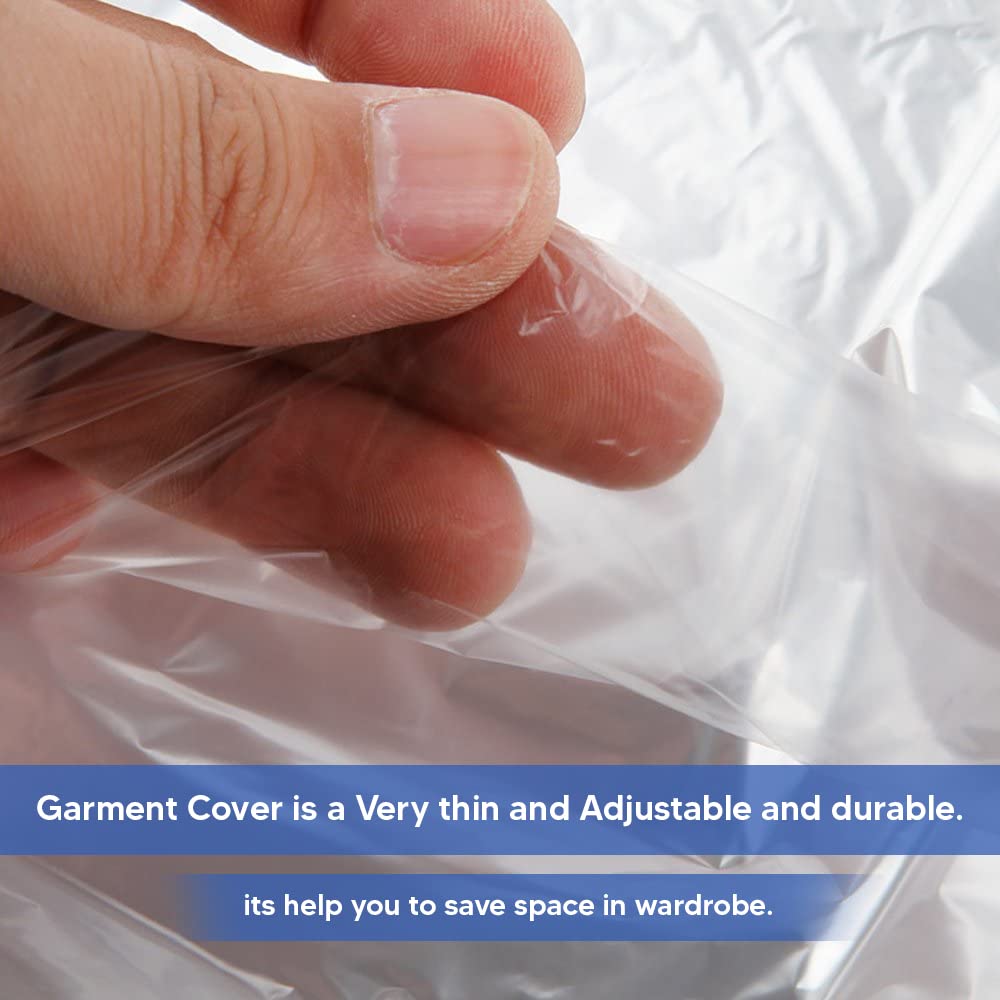 Venuscello® Garment Covers Bags on Roll 28" Clear Polythene for Carrying pressed clothes, blazers, suits and dresses -100 Gauge