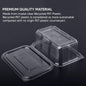 Venuscello® 100 x Hinged Lid Salad Containers 1000cc Clear Plastic Reusable Food Container Ideal for Fruits Sandwich Cake Display