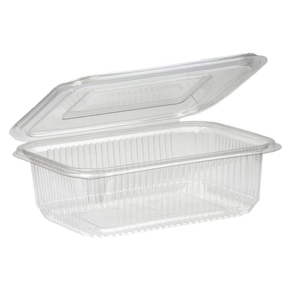 Venuscello® 100 x Hinged Lid Salad Containers 1000cc Clear Plastic Reusable Food Container Ideal for Fruits Sandwich Cake Display