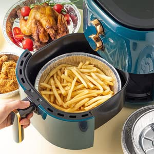 Aluminum Foil Round Container with Lids Trays No.12 Disposable for Roasting, Broiling, Cooking, Food Storage and Food Takeaway