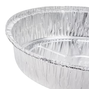 Aluminum Foil Round Container with Lids Trays No.12 Disposable for Roasting, Broiling, Cooking, Food Storage and Food Takeaway