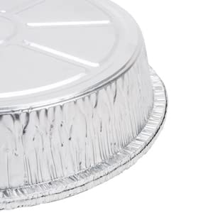 Aluminum Foil Round Container with Lids Trays No.12 Disposable for Roasting, Broiling, Cooking, Food Storage and Food Takeaway