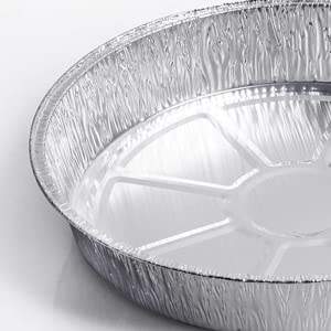 Aluminum Foil Round Container with Lids Trays No.12 Disposable for Roasting, Broiling, Cooking, Food Storage and Food Takeaway