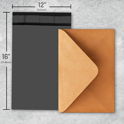 Venuscello® 100 x Grey Mailing Bags Poly Postal Postage Self Sealing Polythene Envelopes for Cloths Packing Shipping & Posting - 16 x 21 in