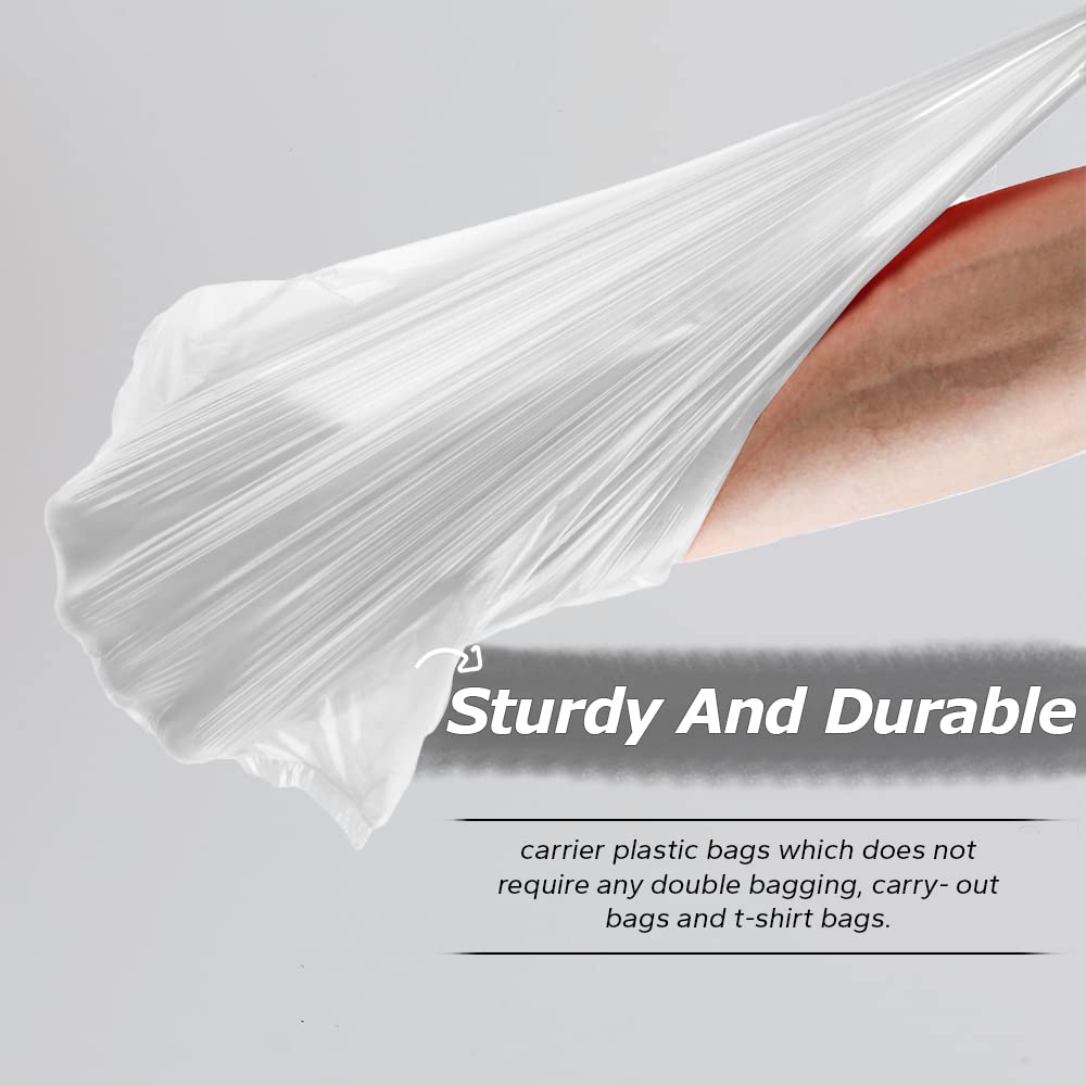 Venuscello® 2000 x Vest Style Carrier Bags White Plastic 11" x 17" x 21" 18mu Heavy Duty Carry Bags for Vegetables Fruits Groceries Shopping