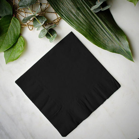 Venuscello® Serviettes Tissue Paper Napkins Black 2-Ply 33cm for Catering Wedding Birthday Parties