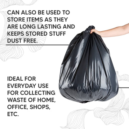 Venuscello® Heavy Duty Refuse Sacks | 20 Plastic Black Rolls Rubbish Bags for Gardening Construction Garbage Waste