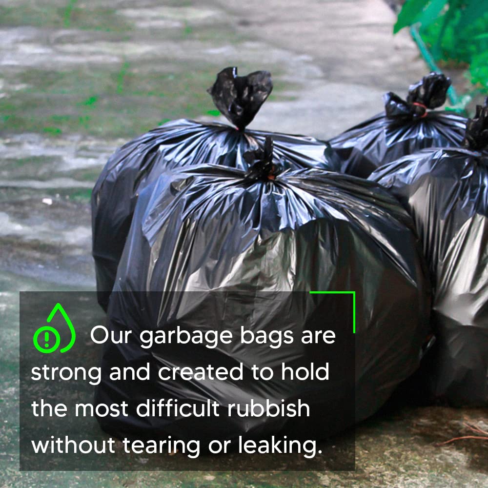 Venuscello® 100 x Refuse Sacks Rubble Rubbish Waste Bags 30" x 46" x 54" Bin Black Trash Liner for Garbage Construction Recyclable and Yard Wastage