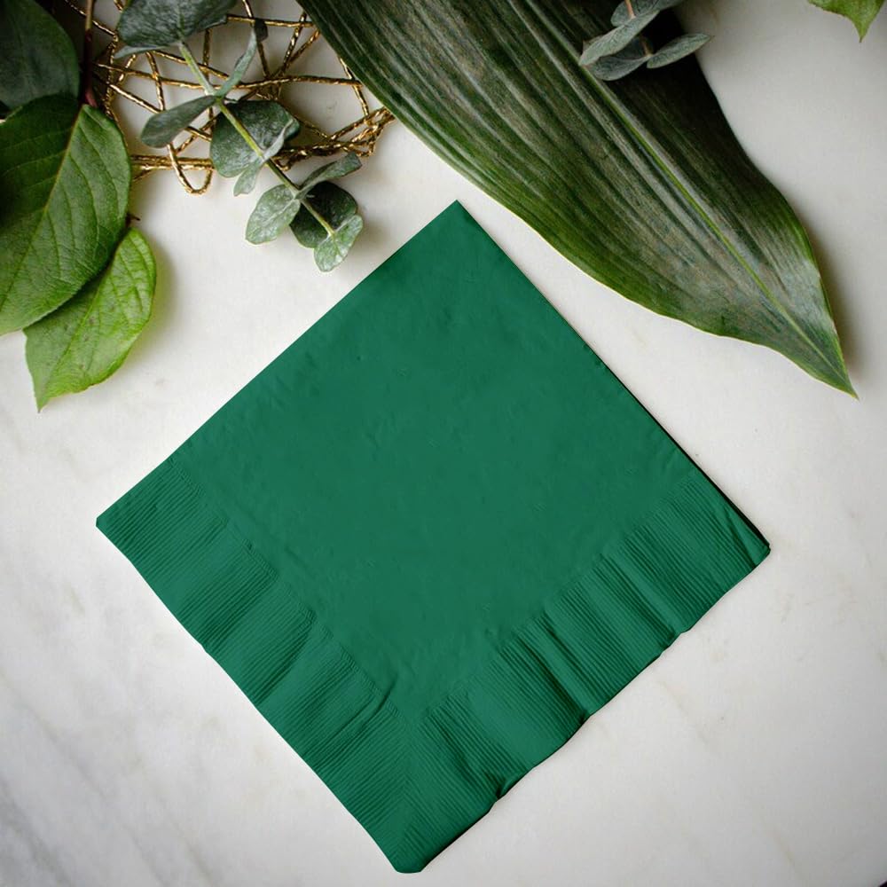 Venuscello® 6000 x Cocktail Serviettes Tissue Paper Napkins 2ply Green Disposable & Recyclable for Wedding, Birthday Party - 23cm x 23cm