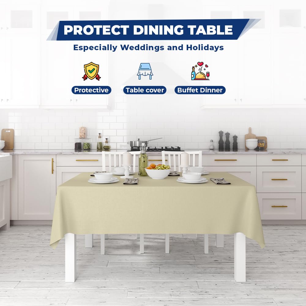 Venuscello® Cream Banquet Roll 25m x 120cm Paper Banqueting Table Cover for Wedding Buffet Dinner Home Large Disposable Table Paper Cloth
