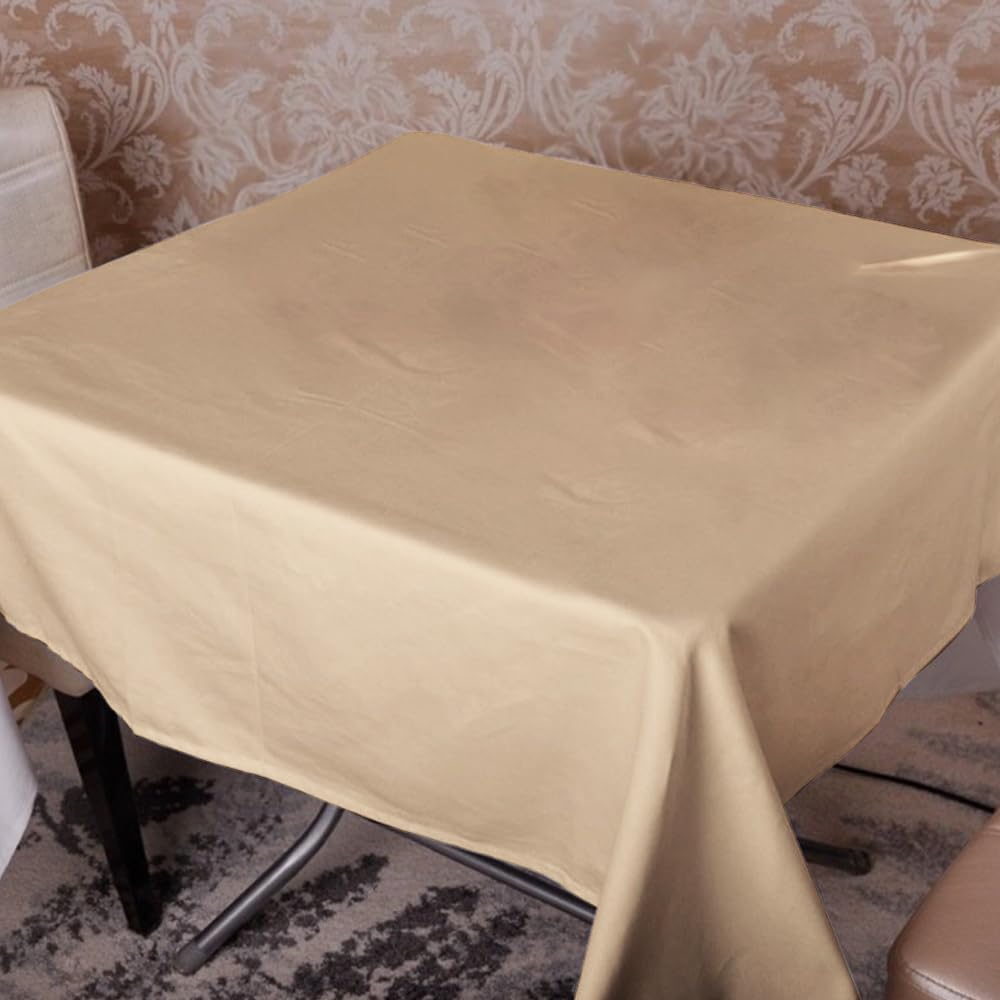 Venuscello® 25 x Cream Paper Table Cloth Square Tabletop Disposable Folded Cover to Protect Table for Birthday Party - 90cm x 90cm