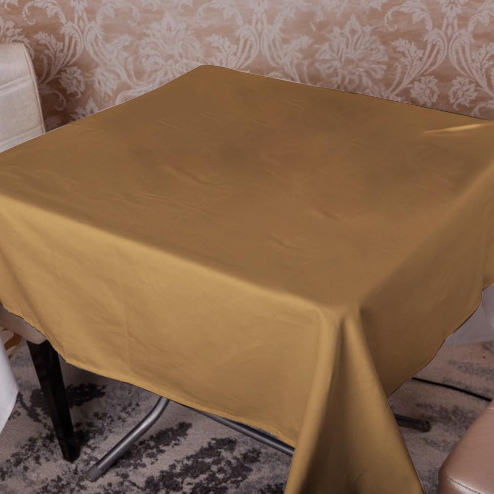 Venuscello® 25 x Gold Paper Table Cloth Square Tabletop Disposable Folded Cover to Protect Table for Birthday Party - 90cm x 90cm