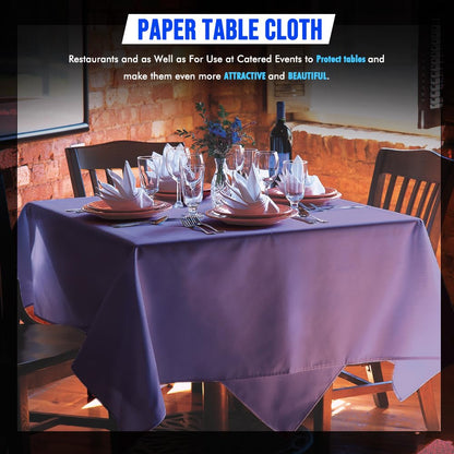 Venuscello® 25 x Paper Table Cloth Square Tabletop Disposable Folded Cover to Protect Table for Birthday Party - Lilac (Purple) - 90cm x 90cm