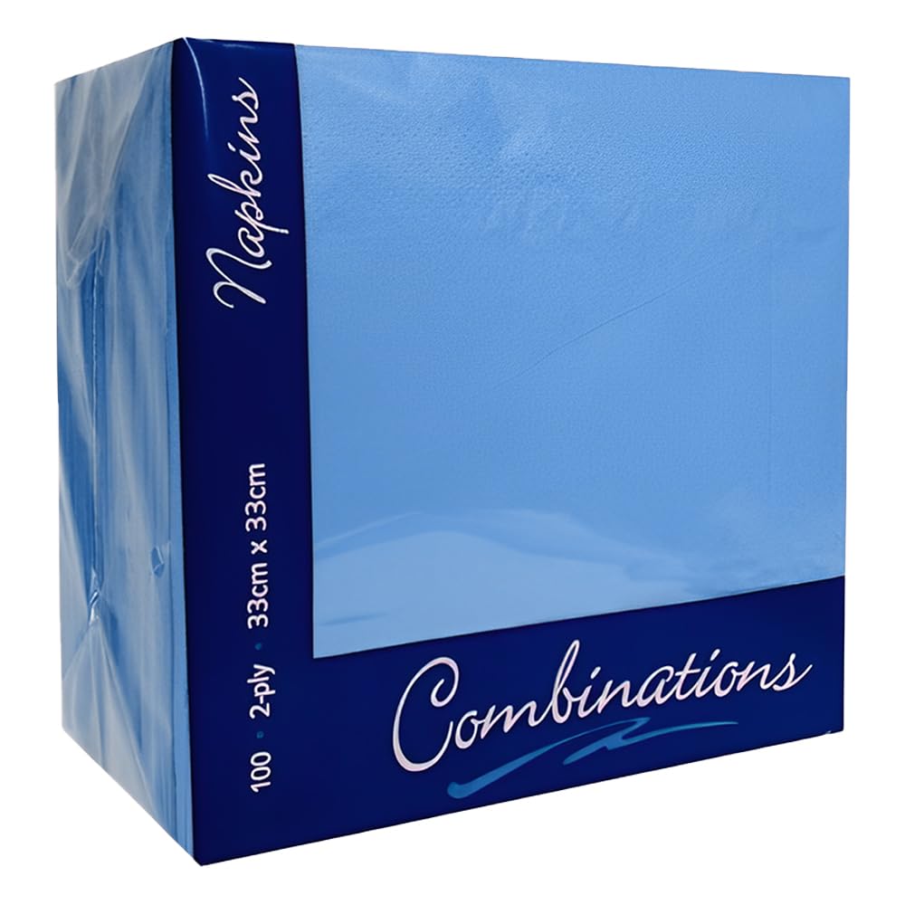 Venuscello® 200 x Serviettes Tissue Paper Napkins Disposable Recyclable 2-Ply 33cm for Catering Wedding Birthday Parties Dinner Lunch