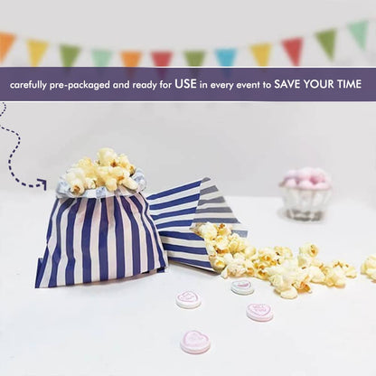Venuscello® Candy Stripe Paper Bags 5" X 7" - (Pack of 100)