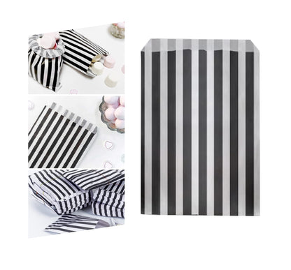 Venuscello® Candy Stripe Paper Bags 5" X 7" - (Pack of 100)