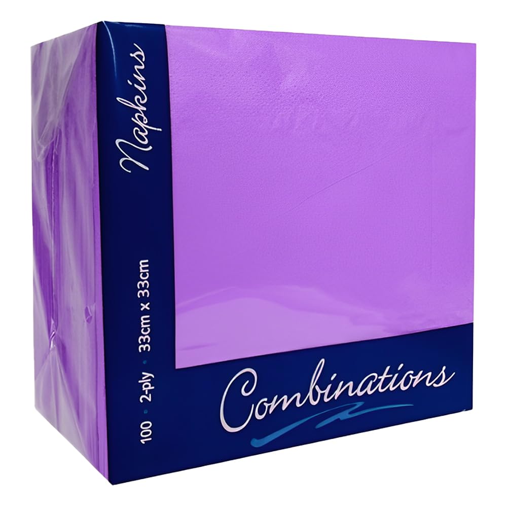 Venuscello® 200 x Serviettes Tissue Paper Napkins Disposable Recyclable 2-Ply 33cm for Catering Wedding Birthday Parties Dinner Lunch