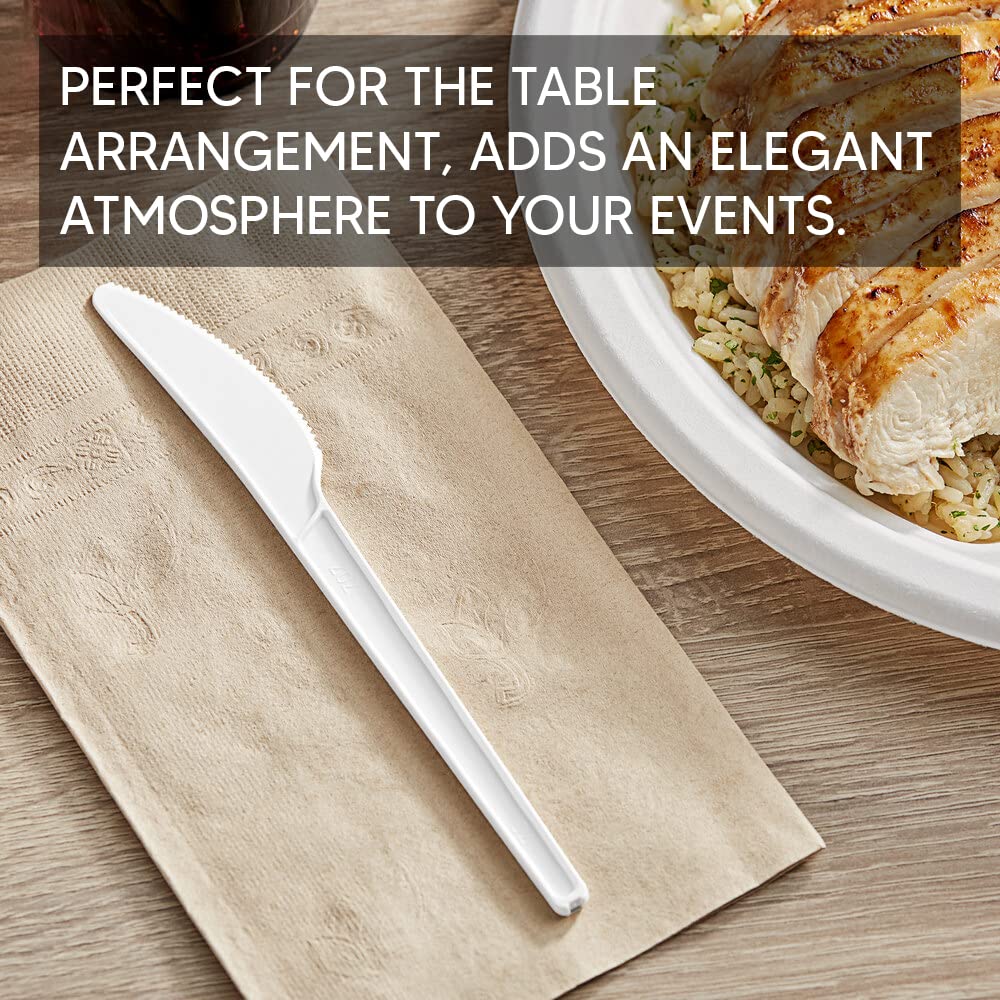 Venuscello® 50 x Plastic Cutlery Set - Spoon/Fork/Knife - Reusable & Washable, Heavy Duty Cutlery, Long Tablespoon - Ideal for Birthday, Parties, Camping & Catering