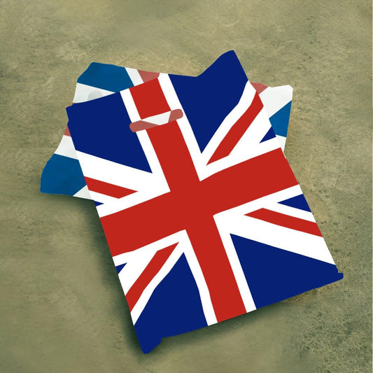 500 x Union Jack Plastic Patch Handle Carrier Bags With Handles for Fashion, Party, Boutique & Shopping