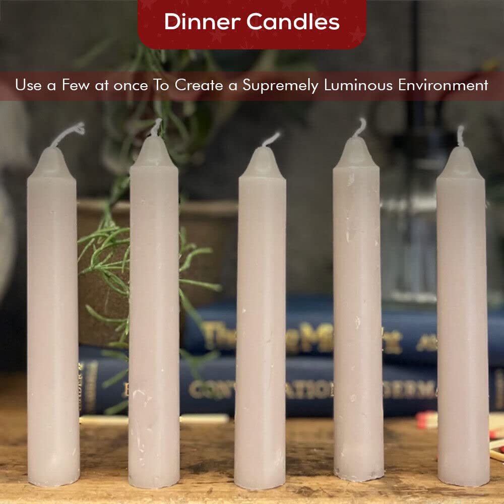 Venuscello® 25 x Tapered Dinner Candles Non Drip Unscented Long Burning, Smokeless Which is Made from Pure Paraffin Wax - Multicoloured - 190mm