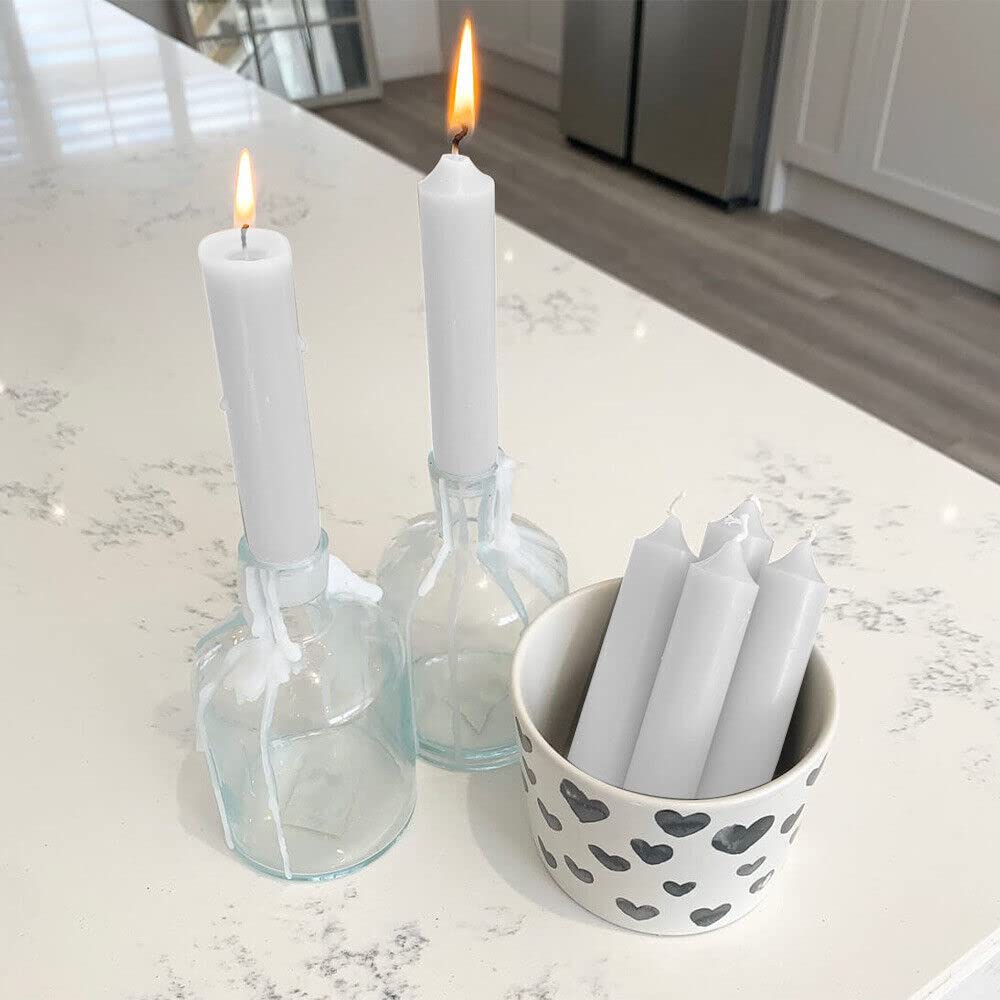 Venuscello® 25 x Tapered Dinner Candles Non Drip Unscented Long Burning, Smokeless Which is Made from Pure Paraffin Wax - Multicoloured - 190mm