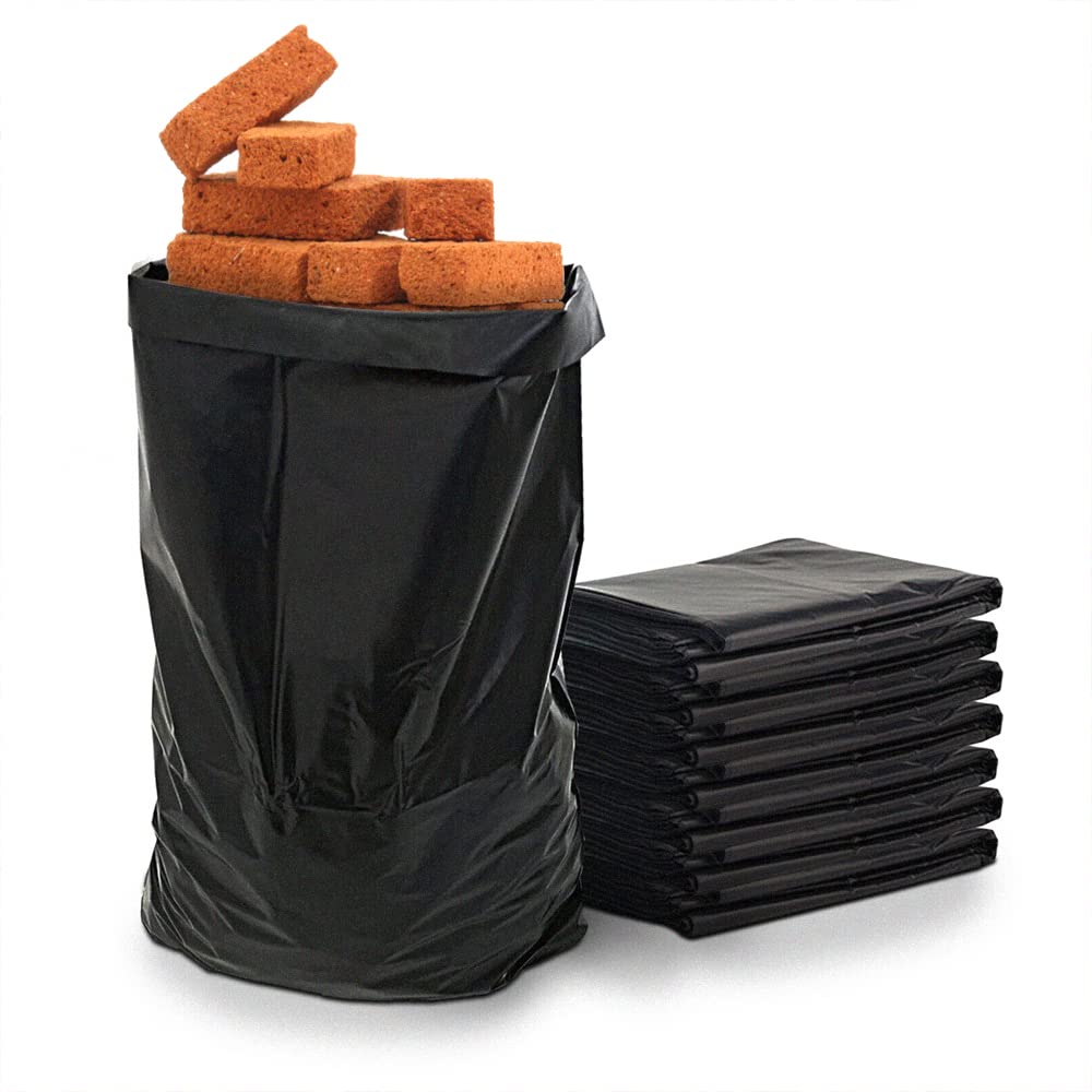 Venuscello® Rubble Sacks Heavy Duty | Plastic Black Refuse Builders Bags 20" x 30" 500 Gauge Rubbish Bags for Gardening Construction Garbage Waste