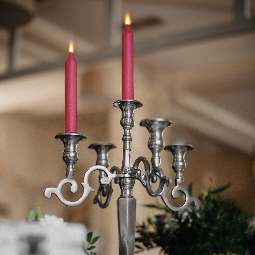Venuscello® 25 x Tapered Dinner Candles Non Drip Unscented Long Burning, Smokeless Which is Made from Pure Paraffin Wax - Multicoloured - 190mm