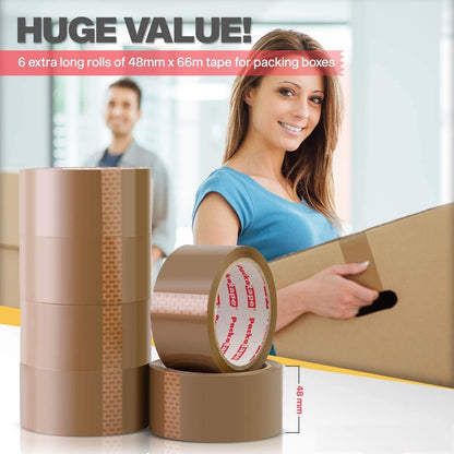 Venuscello® Parcel Packaging Packing Tape 48mm x 66m Cello tape for Cardboard Box Wrapping Moving House and Parcel