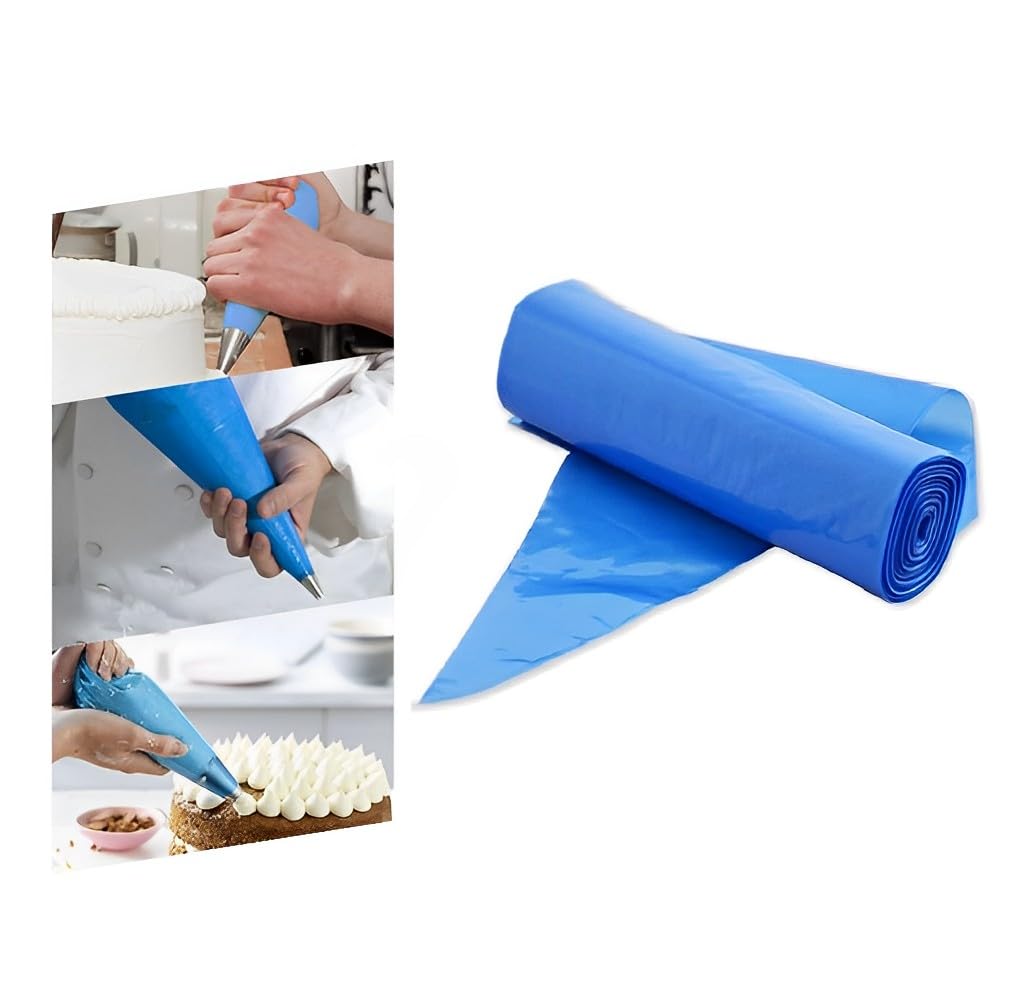 Venuscello® Icing Piping Savoy Disposable Blue Mash Thick 21" Non Sticky Bags for Decorating Cake, Pastry, Cookies Ideal for Baking Easy to Grip and Comfortable