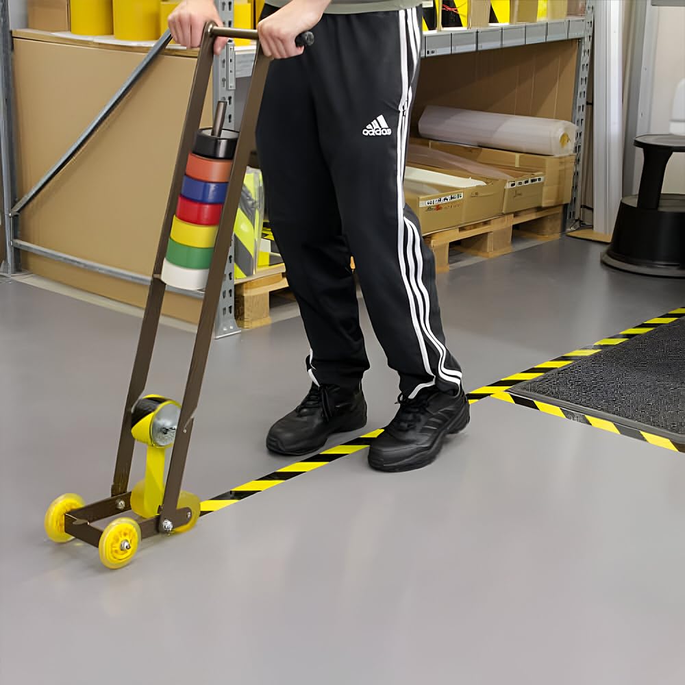 Venuscello® 48mm x 33m Floor Marking LDPE Black & Yellow Heavy Duty High Visibility Floor Hazard Lane Tape