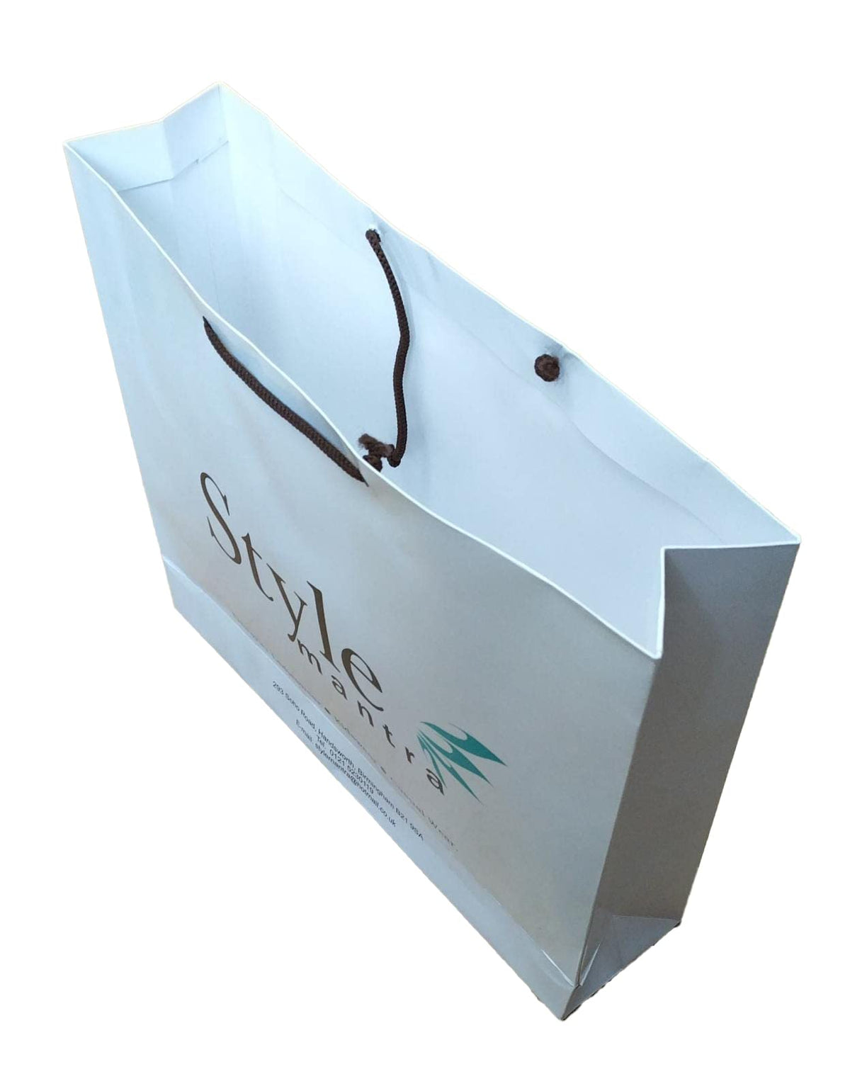 Venuscello® Fashion Cloths Shopping Paper Bags with Rope Handle White Kraft Carrier Shops Designer Printed Bags - 43 x 34 x 10 cm