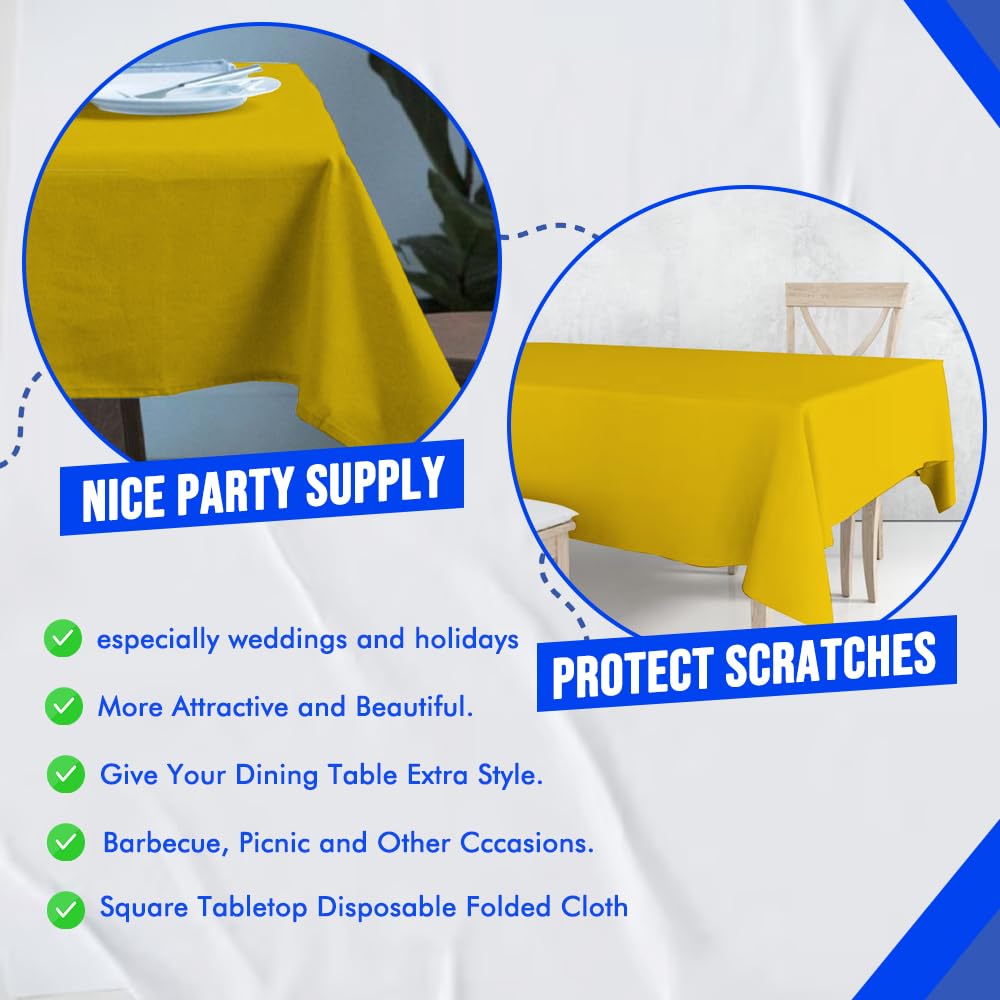 Venuscello® 25 x Paper Table Cover Square Tabletop Disposable Folded Cloth to Protect Table for Birthday Party - 90cm x 90cm