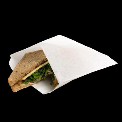 Venuscello® Greaseproof White Kraft Paper Bags for Takeaway Food & Grocery