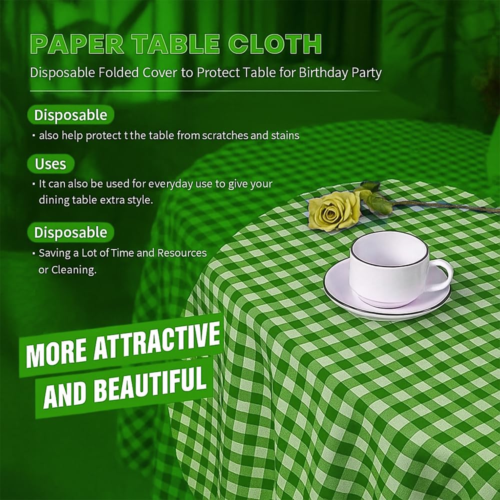 Venuscello® 25 x Paper Table Cover Square Tabletop Disposable Folded Cloth to Protect Table for Birthday Party - 90cm x 90cm