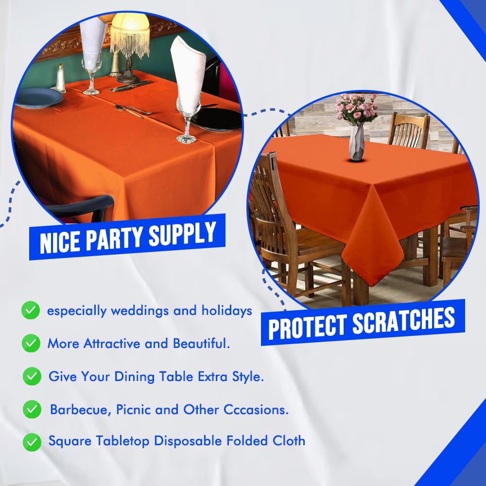Venuscello® 25 x Paper Table Cover Square Tabletop Disposable Folded Cloth to Protect Table for Birthday Party - 90cm x 90cm