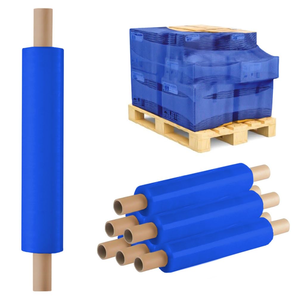 Venuscello 1 Roll x 400mm Pallet Wrap Orange Stretch Shrink Wrapping Roll | Extended Core 25mu Thick, 200m Cling Film | Water Proof & Tear Resistant for Secure Industrial Packaging