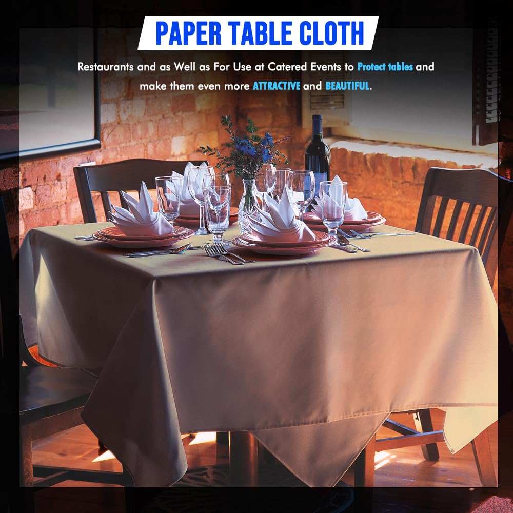 Venuscello® 25 x Paper Table Cover Square Tabletop Disposable Folded Cloth to Protect Table for Birthday Party - 90cm x 90cm