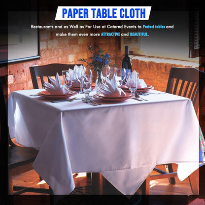 Venuscello® 25 x Paper Table Cover Square Tabletop Disposable Folded Cloth to Protect Table for Birthday Party - 90cm x 90cm
