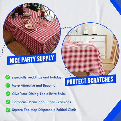 Venuscello® 25 x Paper Table Cover Square Tabletop Disposable Folded Cloth to Protect Table for Birthday Party - 90cm x 90cm