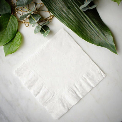 Venuscello® Serviettes Tissue Paper Napkins White Disposable Recyclable Ultra-Ply 33cm for Catering Wedding Birthday Parties Dinner Lunch