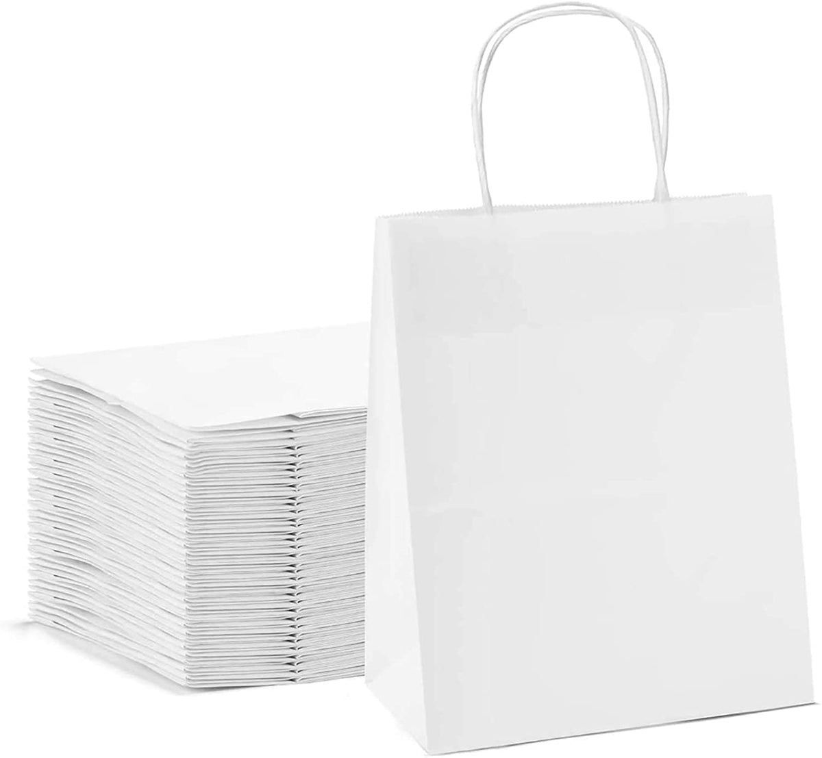 100 x White Twisted Handle Paper Bags