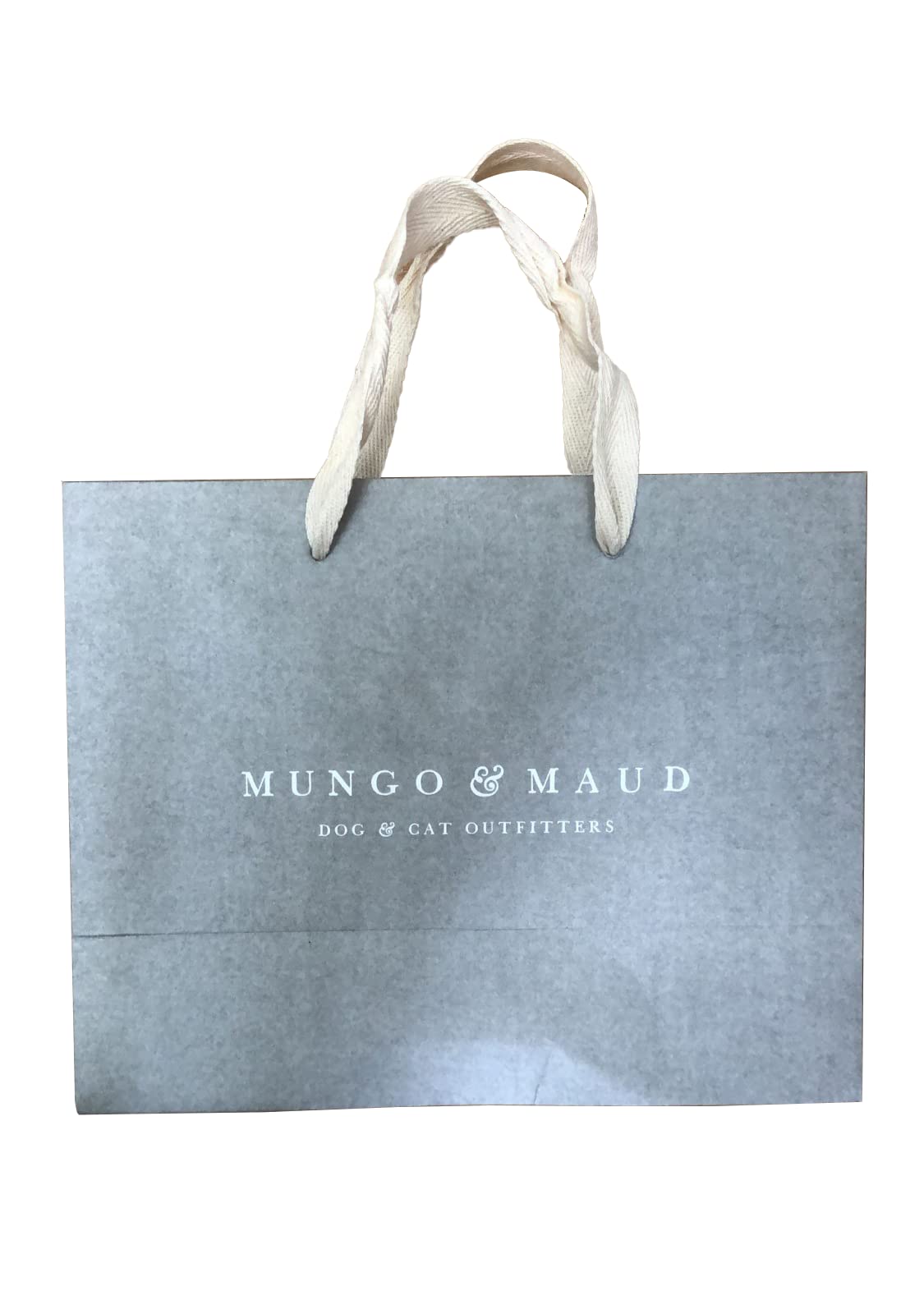 Venuscello® Paper Kraft Bag with Cloth Handles Grey - Party and Gift Carrier/Party Bags with Sturdy Handle for Christmas Birthday Wedding Parties - 10" x 4.5" x 7.5"