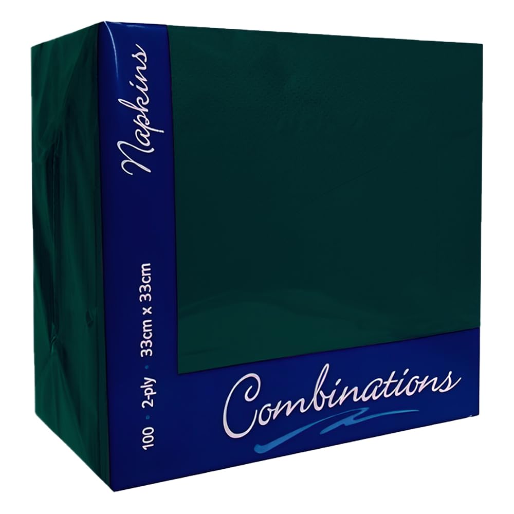 Venuscello Green Serviettes/Napkins 40cm x 40cm Paper 3ply
