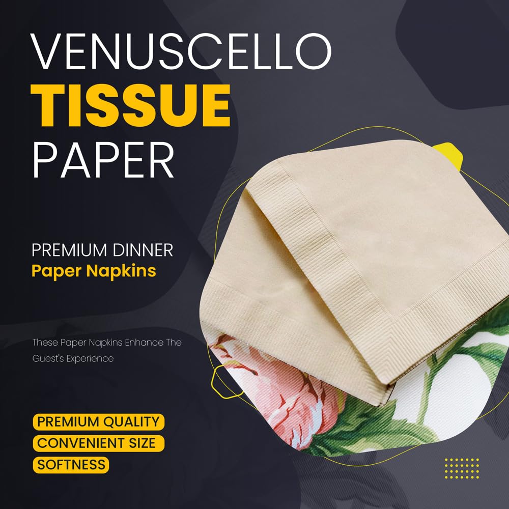 Venuscello Swantex Paper Napkins Parties Napkins Multicolored 33cm & 40cm 2-Ply Disposable Ideal for Birthday, Wedding Catering & Dinner